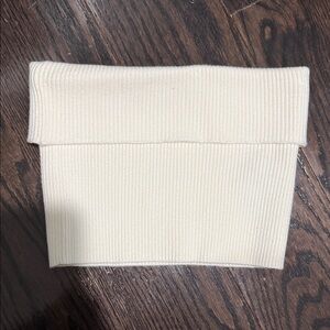 Edikted Cream Ribbed Crop Top